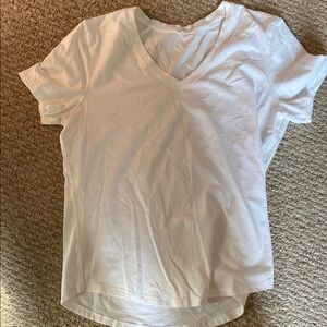 Lululemon Athletica White Fitted Short Sleeve T-Shirt